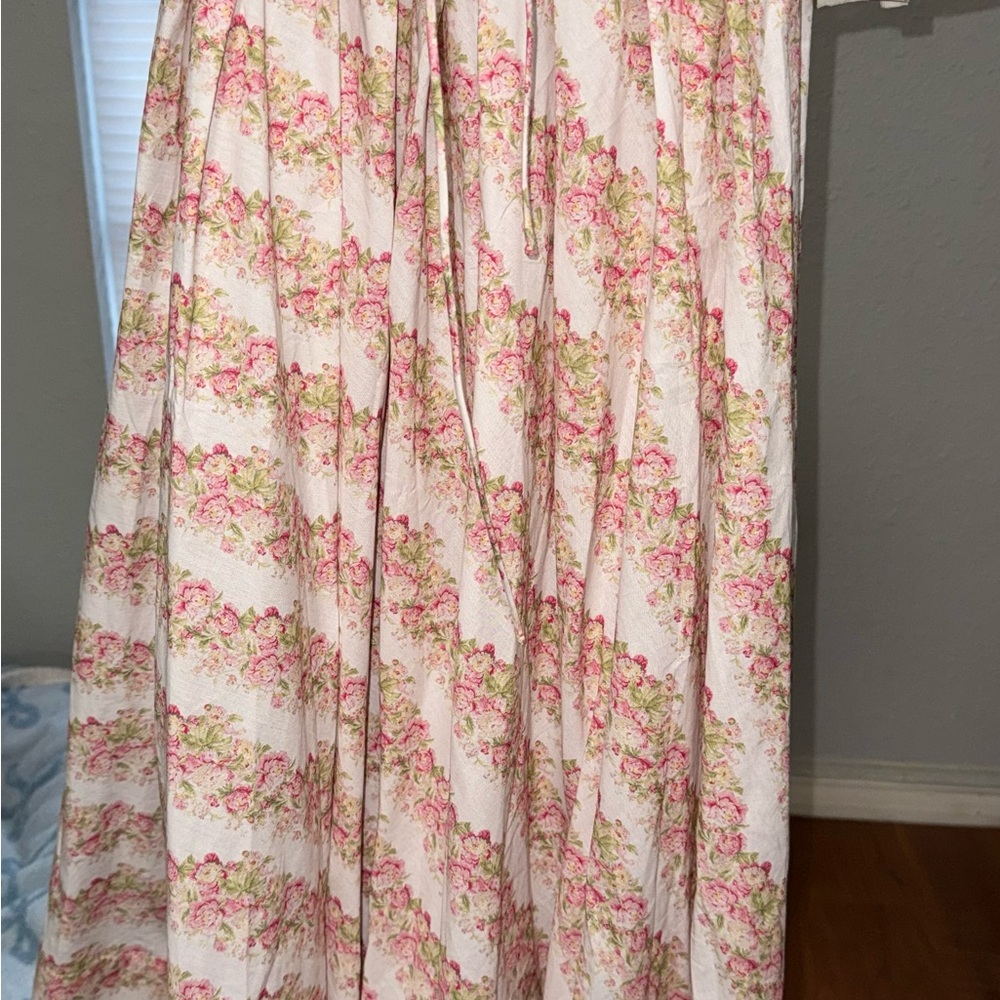 LaceMade Halter Neck Pink Floral Midi Dress - Picture 5 of 6